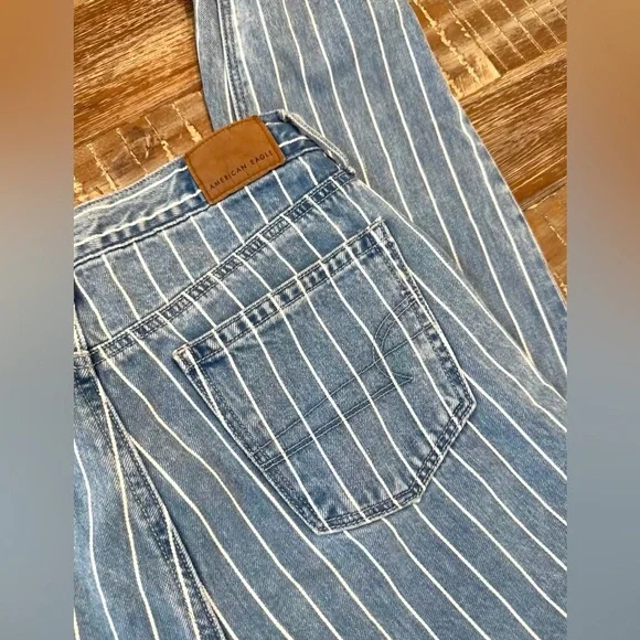 American Eagle Mom Stripe Jeans~Size 0 Regular~Hi Rise - Picture 8 of 9